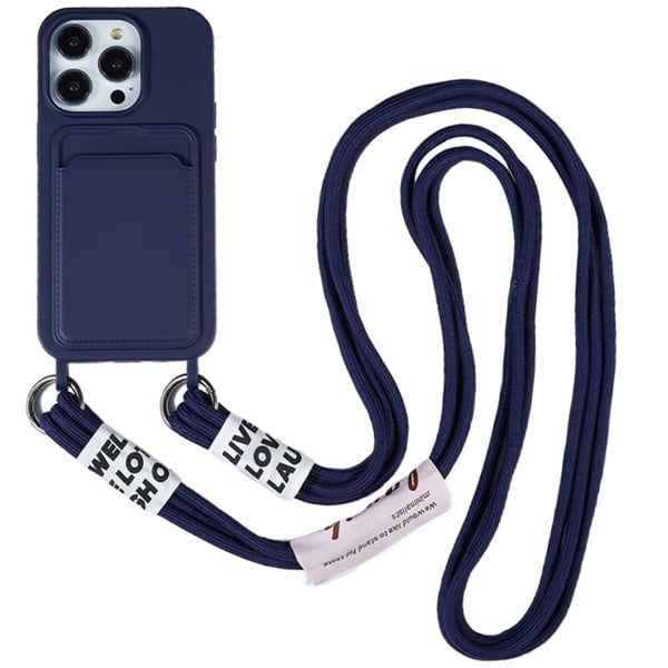 Kortholderveske for iPhone 15 Pro - Mørkeblå