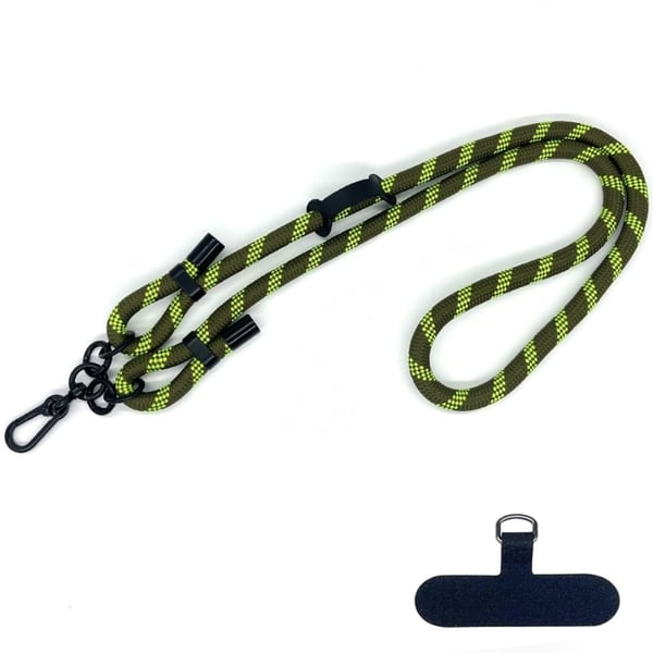 Säädettävä polyesteri kaula / olkapää Lanyard puhelin hihna - Vihreä / Musta Säädettävä polyesteri kaula / olkapää Lanyard puhelin hihna - Vihreä / Musta