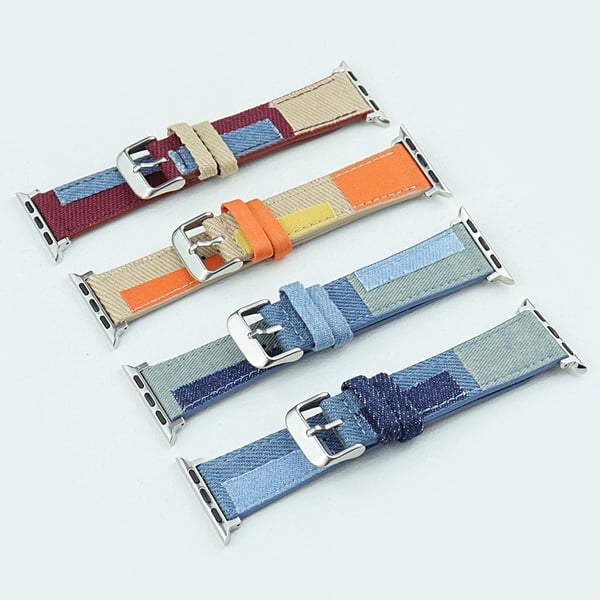 Canvas Style-klokkerem til Apple Watch Series - Oransje / Gul