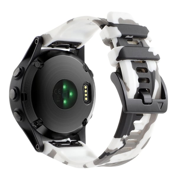 Silikonarmbånd med kamuflasjemønster til Garmin Fenix 7/6 - Kamuflasje Hvit Silikonarmbånd med kamuflasjemønster til Garmin Fenix 7/6 - Kamuflasje Hvit