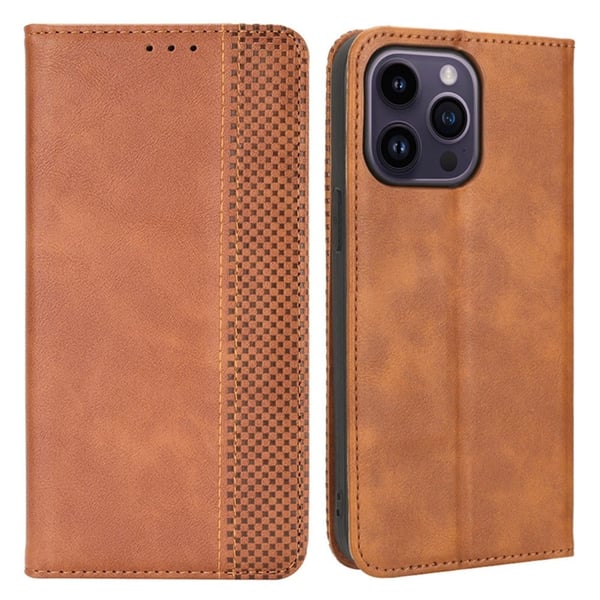 Bofink Vintage iPhone 15 Pro Læretui - Brun