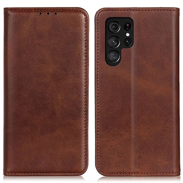 Flip Etui med Pung i Ekte Lær til Samsung Galaxy S24 Ultra - Kaffe