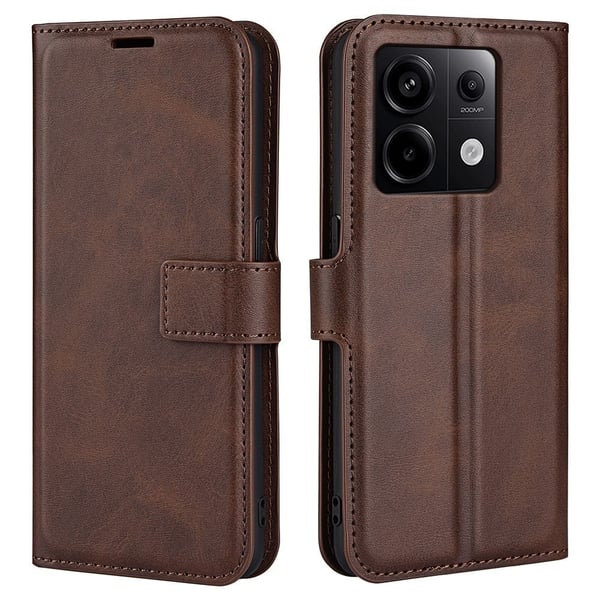 Læretui med Lommebok til Xiaomi Redmi Note 13 Pro 5G - Brun