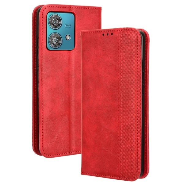 Bofink Vintage Motorola Edge 40 Neo Nahkakotelo - Punainen