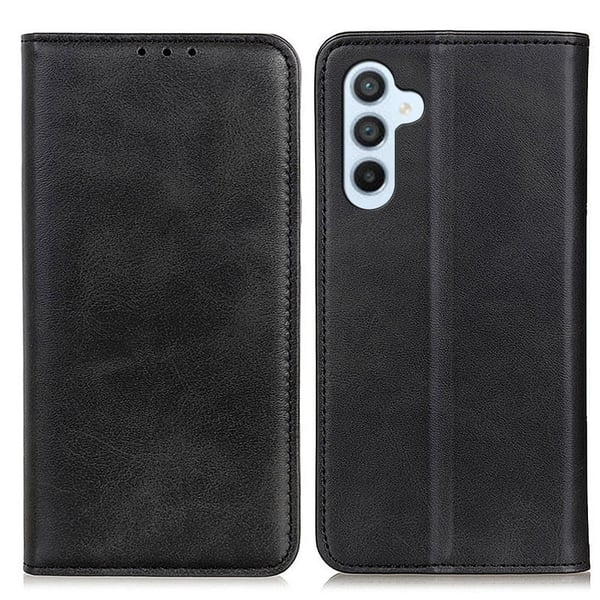 Äkta läder Samsung Galaxy A15 fodral - Svart