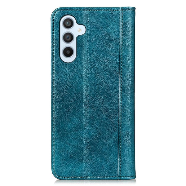 Samsung Galaxy A15 ægte læderetui med magnetisk lukning - Grøn