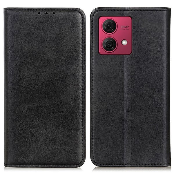 Flip Etui med Pung i Ekte Lær til Motorola Moto G84 - Svart