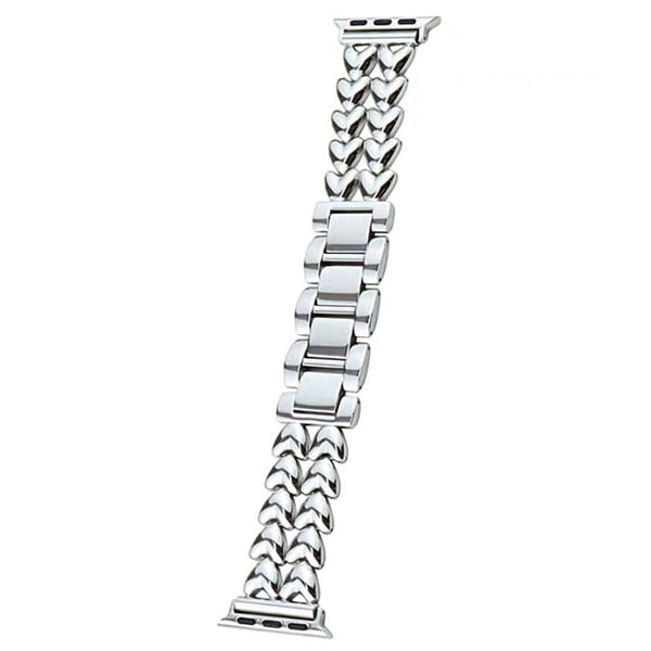 Heartlink metallarmbånd for Apple Watch (42mm/44mm) dobbeltradet hjertearmbånd - Sølv