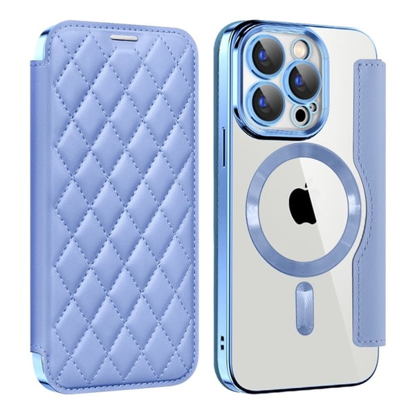 RFID-blockerande telefonfodral med korthållare och linsfilm - Baby Blå