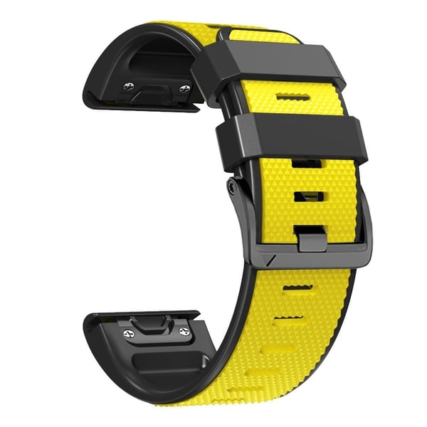 Silikonarmbånd med diamantstruktur i to farger for Garmin Fenix X-serien - Gul + Svart