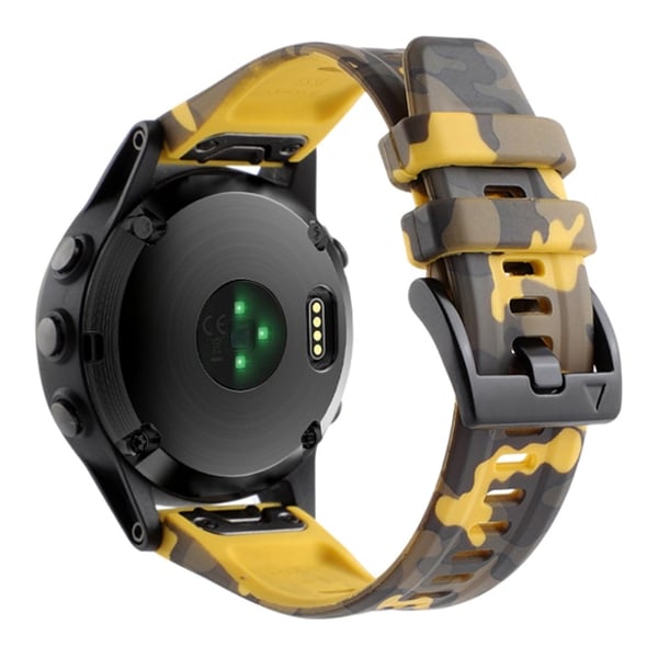 Kamuflasjegrå silikonklokkearmbånd for Garmin Fenix 7X/6X Quick Release Strap