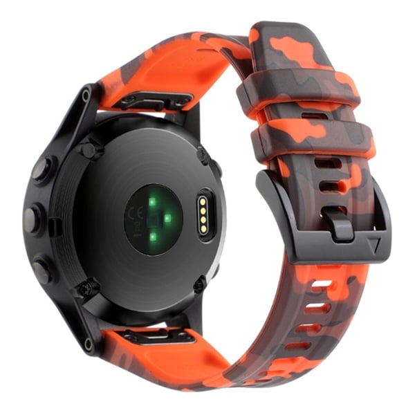 Camouflagegråt silikoneurbånd til Garmin Fenix 7X/6X Quick Release-rem