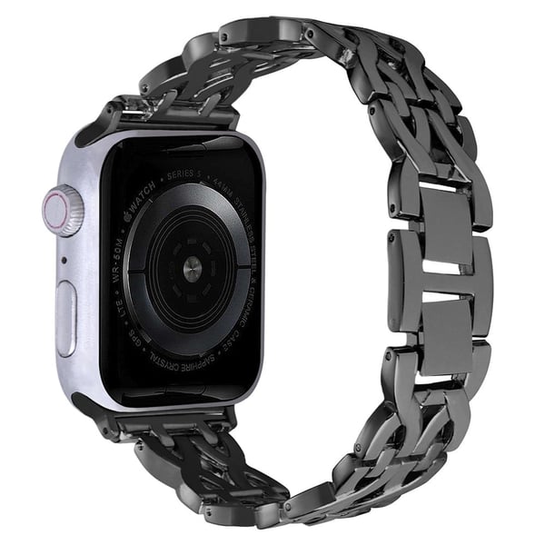 Alloy Double X Rhinestone-klokkerem til Apple Watch Series 42mm/44mm - Svart