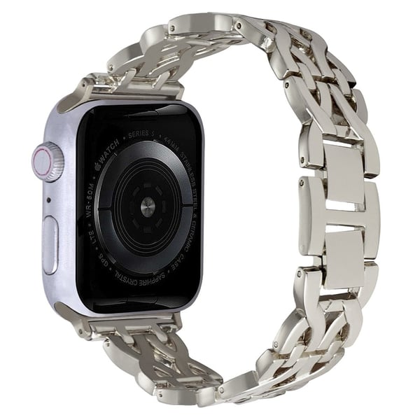 Rhinestone Double X Alloy-bånd for Apple Watch 41mm/40mm - Stjernelys