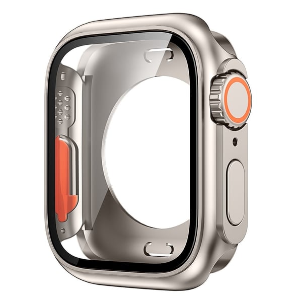 PC-klokkeveske med herdet glass - Apple Watch Series - Titan Gull