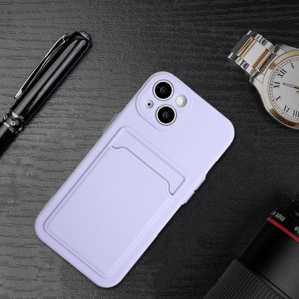 Cover med Kortholder til iPhone 15 - Lilla