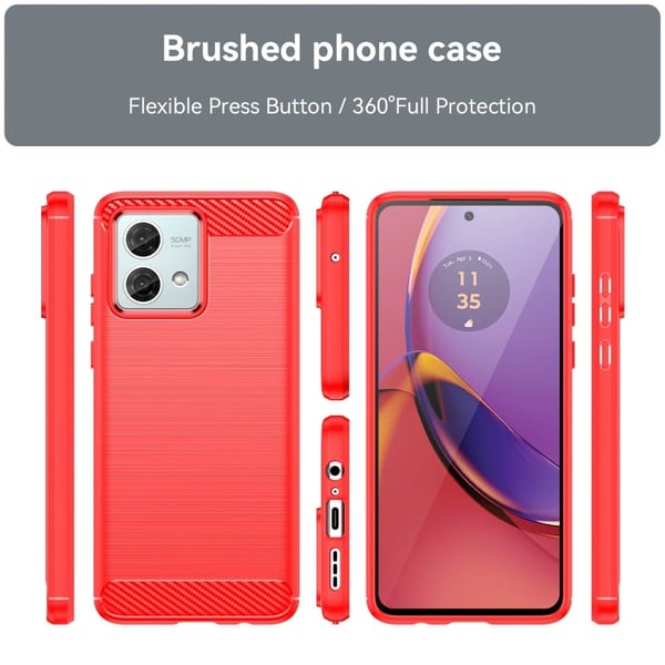 Carbon Flex Etui Motorola Moto G84 5g - Rød