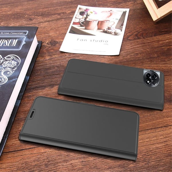 Glatt og tynt premium PU-skinnetui for OnePlus Ace 2 / OnePlus 11R - Svart