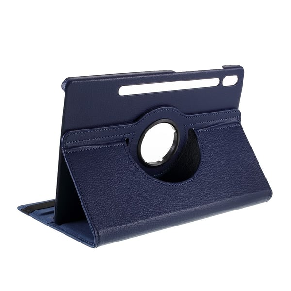 Samsung Galaxy Tab S9 / S8 Tablet Case pyörivällä jalustalla - Tummansininen Kuminauhalla