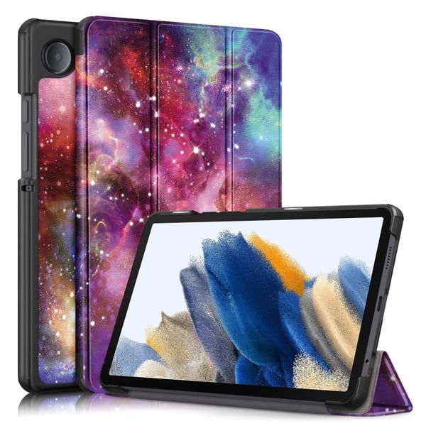 Tri-fold stativ nettbrett lærveske for Samsung Galaxy Tab A9 - Galakse