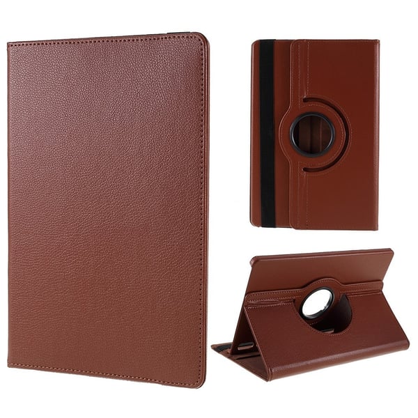 Samsung Galaxy Tab S9 / S8 nettbrettveske med roterende stativ - Brun Med Strikk Samsung Galaxy Tab S9 / S8 nettbrettveske med roterende stativ - Brun Med Strikk