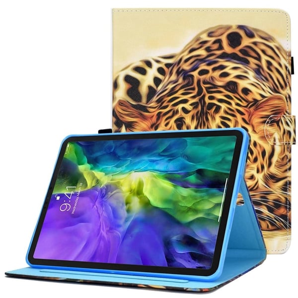 iPad Pro 11 (2018-2022) / Air (2020-2022) skinndeksel med stativ og kortspor - Leopard