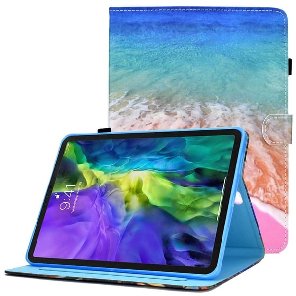 iPad Pro 11 (2018-2022) / Air (2020-2022) Läderställ Foliofodral med kortfack - Hav iPad Pro 11 (2018-2022) / Air (2020-2022) Läderställ Foliofodral med kortfack - Hav