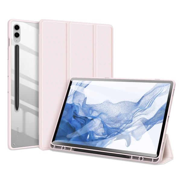 DUX DUCIS TOBY Series Leather Case for Samsung Galaxy Tab S9 FE Plus-nettbrett - Lyserosa DUX DUCIS TOBY Series Leather Case for Samsung Galaxy Tab S9 FE Plus-nettbrett - Lyserosa