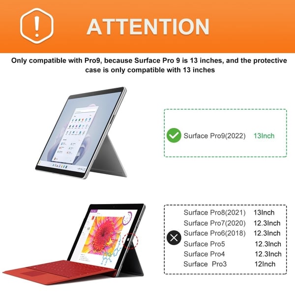 Microsoft Surface Pro 9-beskyttelsesdeksel i mikrofiberlær med pennholder