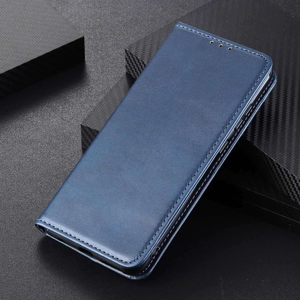 Flip Etui med Pung i Ekte Lær til Samsung Galaxy A05s 4g - Blå