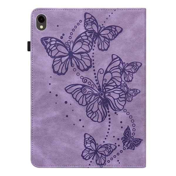 Blå kortholder med sommerfugletryk Tabletcover i læder til Samsung Galaxy Tab S9