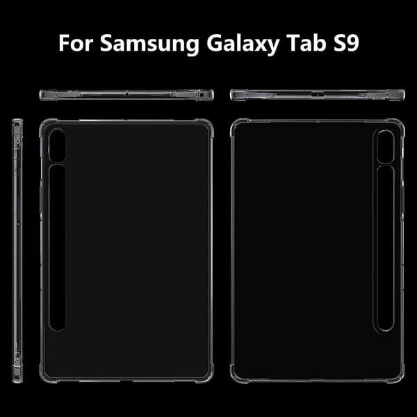 Transparent Silicone Cover for Samsung Galaxy Tab S9 with Reinforced Corners
