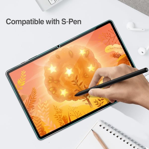 Samsung Galaxy Tab S9 FE Plus Tablet skærmbeskytter Arc Edge hærdet glas HD klar film