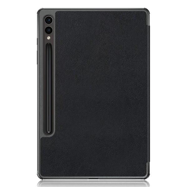 Samsung Galaxy Tab S9 FE Plus SM-x610 / SM-616-etui - Svart Lærdeksel Til Nettbrett Med Trefoldig Stativ