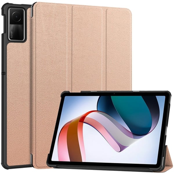 Rosa trefoldig skinnstativveske for Xiaomi Redmi Pad SE