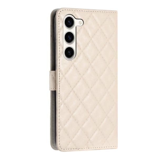 Funksjonelt rombe lommebokdeksel for Samsung Galaxy S24 - Beige