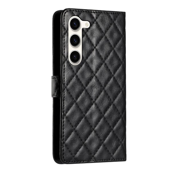Funksjonelt rombe lommebokdeksel for Samsung Galaxy S24 Plus - Svart