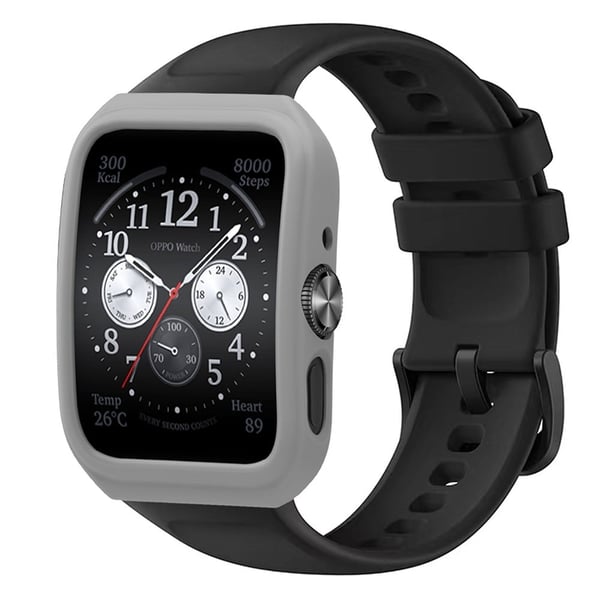 Silikonklokkeveske Oppo Watch 3 Pro / Watch 4 Pro ripebestandig rammeklokkedeksel - Grå