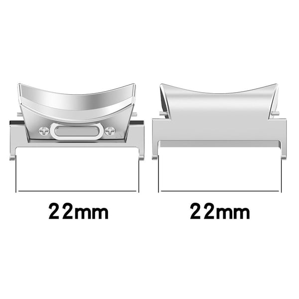 1 par Samsung Galaxy Watch Universal 22mm Watchband Adapter Silver Stainless Steel Connector