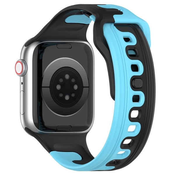 Klokkerem Apple Watch Series 9 8 7 41mm / SE (2023) SE (2022) SE Series 6 5 4 40mm / Series 3 2 1 38mm Dual-color silikonbånd - Svart / Blå