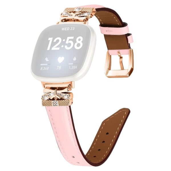 Fitbit Versa 3 / 4 / Sense / Sense 2 Rose Gold Buckle Watch Strap Butterfly Connector Armbånd - Rosa Fitbit Versa 3 / 4 / Sense / Sense 2 Rose Gold Buckle Watch Strap Butterfly Connector Armbånd - Rosa