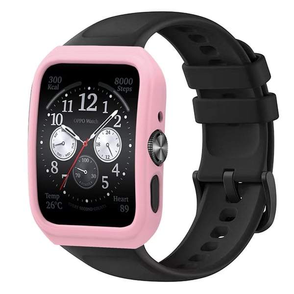 Silikonklokkeveske Oppo Watch 3 Pro / Watch 4 Pro ripebestandig rammeklokkedeksel - Rosa