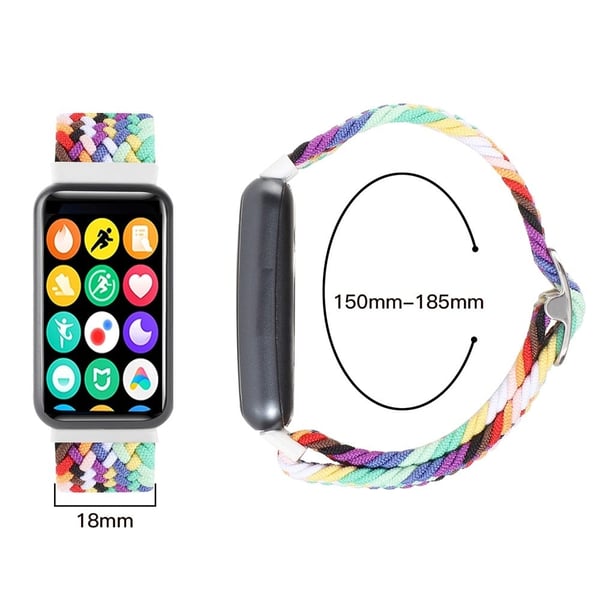 Xiaomi Smart Band 8 Pro Nylonklokkebånd Justerbart vevd armbånd - Fargerik Svart