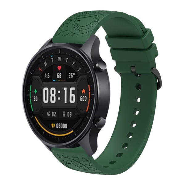 Garmin Vivomove / Samsung Gear Sport / Pebble 2 / Huawei Watch 2 Patten Silikonrem 20mm Urarmbånd - Svartgrønn