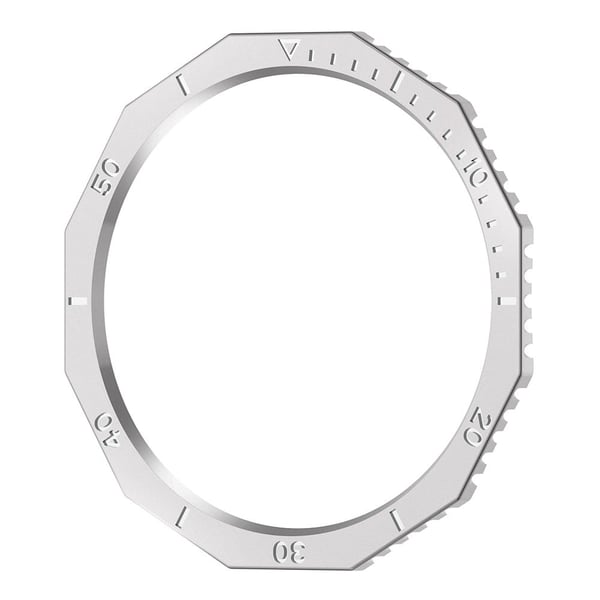 Støtsikkert deksel til Samsung Galaxy Watch6 Classic 47mm Watch6 Classic 47mm Bezel Ring Bumper Rhombus beskyttelsesdeksel - Sølv