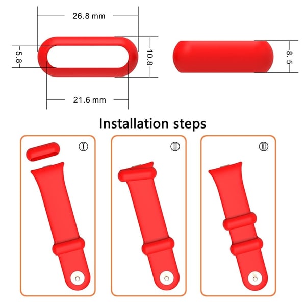 10 stk Xiaomi Smart Band 8 Pro Watch Band Silikon Holder Loop Watch Strap Fastener Ring - Grå