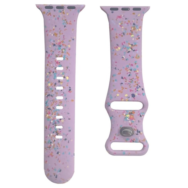 Silikoneurrem Apple Watch Series 9 8 7 41mm / SE (2023) SE (2022) 6 5 4 SE 40mm / 3 2 1 38mm 8-formet spændemønsterrem - Lilla