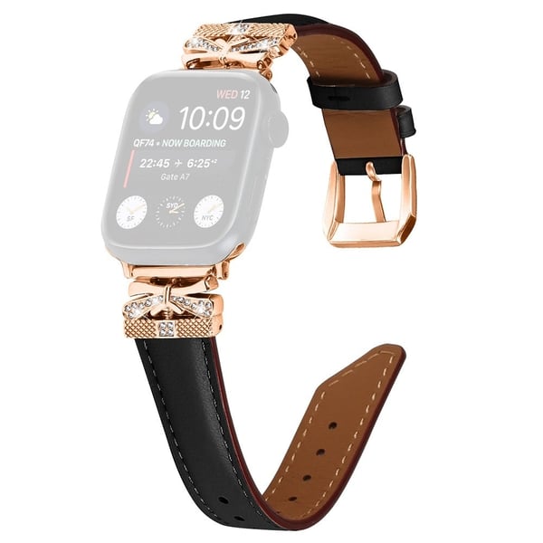 Apple Watch Series Universal 41 mm/40 mm/38 mm smartklokkerem med rosa gullspenne - Svart
