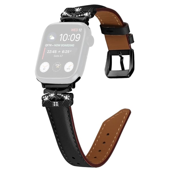 Svart spenneklokkerem Apple Watch Universal 49mm/45mm/42mm - Svart