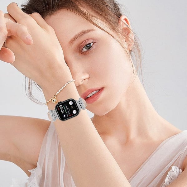Sølvfarget spennebånd Apple Watch Series Universal 41mm/40mm/38mm erstatningsrem - Aprikos